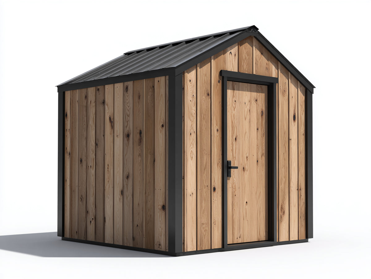 Abri de jardin - Bois - 205 x 155 x 225 cm - Bois naturel-Anthracite - Moderne