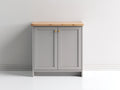 Buffet - Bois-Métal - 80 x 40 x 85 cm - Gris-Bois naturel - Style classique moderne