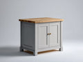 Buffet - Bois - 90 x 45 x 85 cm - Gris-Bois naturel - Style campagne moderne