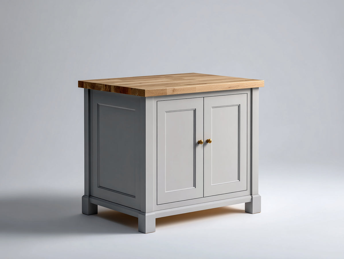 Buffet - Bois - 90 x 45 x 85 cm - Gris-Bois naturel - Style campagne moderne