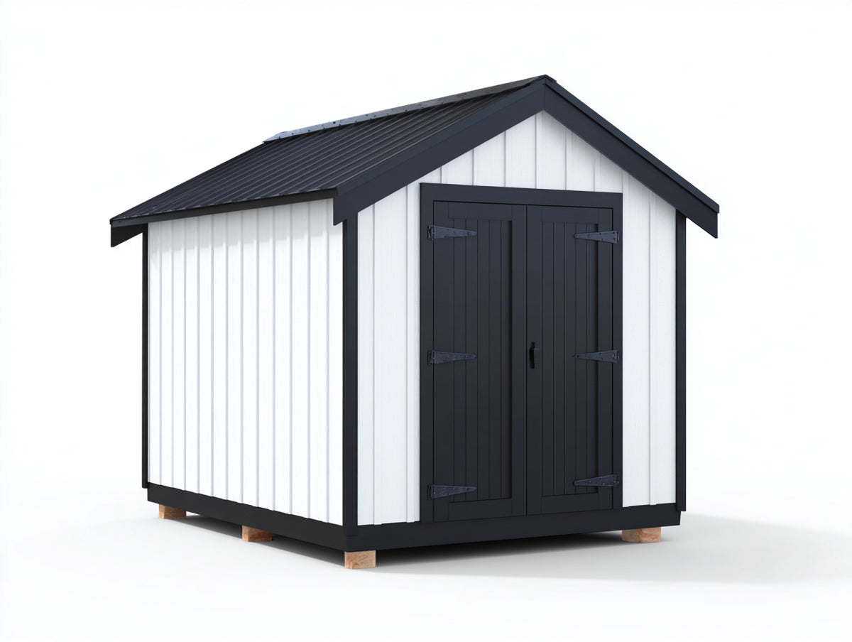 Abri de jardin - Bois - 210 x 165 x 225 cm - Blanc-Anthracite - Moderne