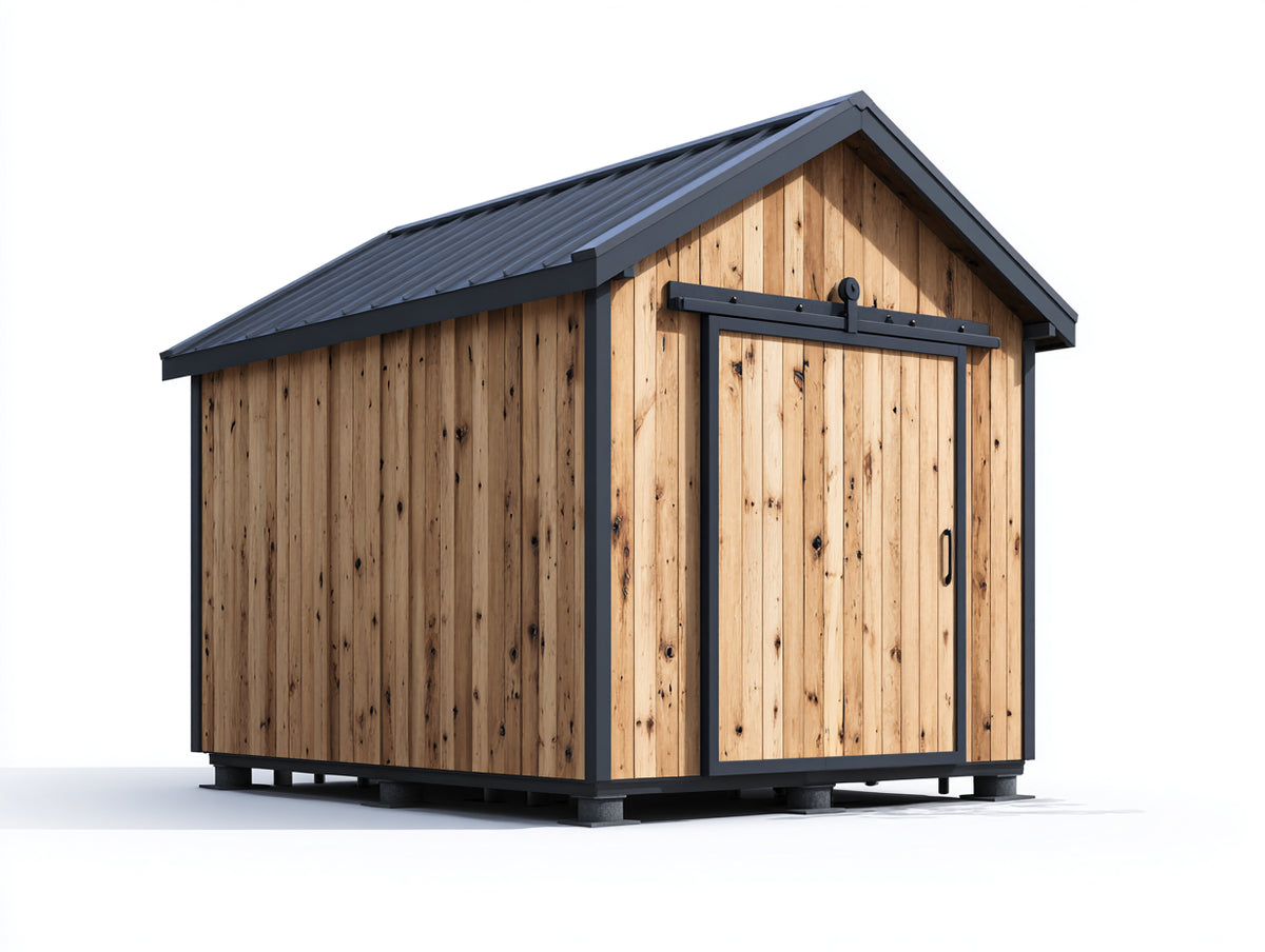 Abri de jardin - Bois - 220 x 170 x 225 cm - Bois naturel-Anthracite - Moderne