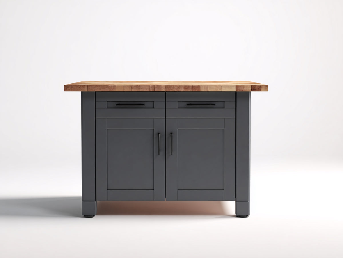Buffet - Bois - 105 x 45 x 85 cm - Gris anthracite-Bois naturel - Style campagne moderne