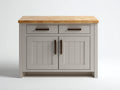 Buffet - Bois - 120 x 40 x 90 cm - Gris-Bois naturel - Style campagne moderne