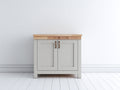 Buffet - Bois - 85 x 40 x 80 cm - Gris clair-Bois naturel - Style campagne moderne