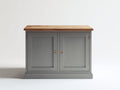 Buffet - Bois-Métal - 95 x 45 x 80 cm - Gris-Bois naturel - Style campagne moderne