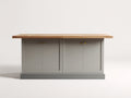 Buffet - Bois-Métal - 140 x 45 x 80 cm - Gris taupe-Bois naturel - Style campagne contemporaine