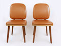 Chaise de salle à manger - Cuir - Bois - 52 x 55 x 87 cm - Cognac-Bois brun - Style contemporain