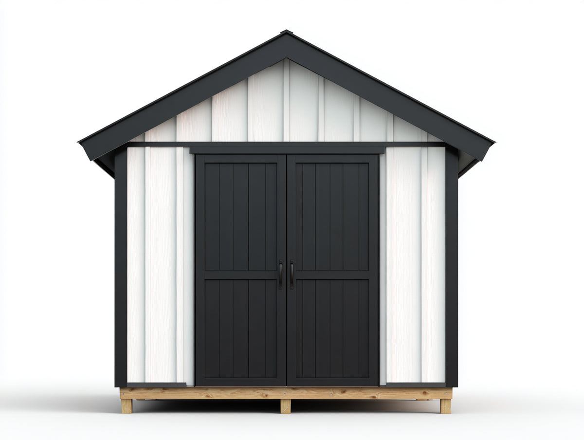 Abri de jardin - Bois - 205 x 150 x 225 cm - Blanc-Anthracite - Moderne