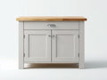 Buffet - Bois-Métal - 100 x 45 x 85 cm - Gris clair-Bois naturel - Style campagne moderne