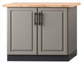Buffet - Bois - 90 x 45 x 80 cm - Gris-Bois naturel - Style classique moderne