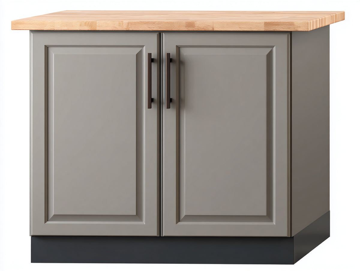 Buffet - Bois - 90 x 45 x 80 cm - Gris-Bois naturel - Style classique moderne